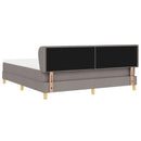 Box spring seng med hovedgærde Gråbrun 180 x 200 cm Stof