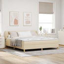 Box spring seng med madras Creme 180 x 200 cm Stof
