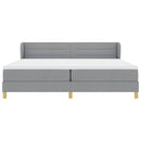Box spring seng med madras Lysegrå 200 x 200 cm Stof