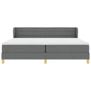 Box spring seng med madras Mørkegrå 200 x 200 cm Stof