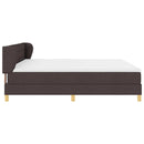 Box spring seng med madras Mørk Brun 200 x 200 cm Stof