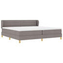 Box spring seng med madras Gråbrun 200 x 200 cm Stof