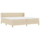 Box spring seng med madras Creme 200 x 200 cm Stof