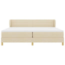 Box spring seng med madras Creme 200 x 200 cm Stof
