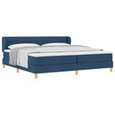 Box spring seng med madras med hovedgærde Blå 200 x 200 cm Stof