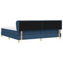 Box spring seng med madras med hovedgærde Blå 200 x 200 cm Stof