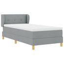 Box spring seng med hovedgærde Lysegrå 80 x 200 cm Stof