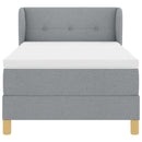 Box spring seng med hovedgærde Lysegrå 80 x 200 cm Stof