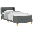 Box spring seng med hovedgærde Mørkegrå 80 x 200 cm Stof