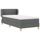 Box spring seng med hovedgærde Mørkegrå 80 x 200 cm Stof