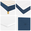 Box spring seng med hovedgærde Blå 80 x 200 cm Stof