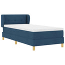Box spring seng med hovedgærde Blå 80 x 200 cm Stof