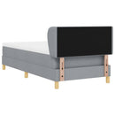 Box spring seng med hovedgærde Lysegrå 90 x 190 cm Stof