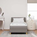Box spring seng med hovedgærde Gråbrun 90 x 190 cm Stof