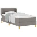 Box spring seng med hovedgærde Gråbrun 90 x 190 cm Stof