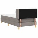 Box spring seng med hovedgærde Gråbrun 90 x 190 cm Stof