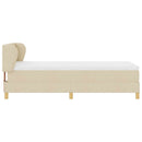 Box spring seng med hovedgærde Creme 90 x 190 cm Stof
