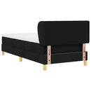 Box spring seng med hovedgærde Sort 90 x 200 cm Stof
