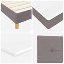 Box spring seng med hovedgærde Gråbrun 90 x 200 cm Stof