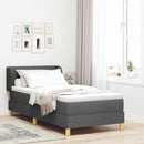 Box spring seng med hovedgærde Mørkegrå 100 x 200 cm Stof