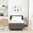 Box spring seng med hovedgærde Mørkegrå 100 x 200 cm Stof