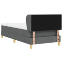 Box spring seng med hovedgærde Mørkegrå 100 x 200 cm Stof