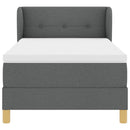 Box spring seng med hovedgærde Mørkegrå 100 x 200 cm Stof
