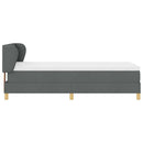 Box spring seng med hovedgærde Mørkegrå 100 x 200 cm Stof