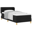 Box spring seng med hovedgærde Sort 100 x 200 cm Stof