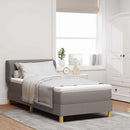 Box spring seng med hovedgærde Gråbrun 100 x 200 cm Stof