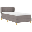 Box spring seng med hovedgærde Gråbrun 100 x 200 cm Stof