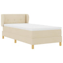 Box spring seng med hovedgærde Creme 100 x 200 cm Stof