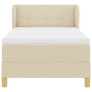 Box spring seng med hovedgærde Creme 100 x 200 cm Stof