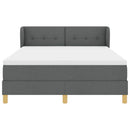 Box spring seng med hovedgærde Mørkegrå 140 x 190 cm Stof