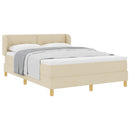 Box spring seng med hovedgærde Creme 140 x 190 cm Stof