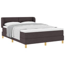 Box spring seng med hovedgærde Mørk Brun 140 x 200 cm Stof