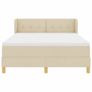 Box spring seng med hovedgærde Creme 140 x 200 cm Stof