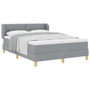 Box spring seng med hovedgærde Lysegrå 160 x 200 cm Stof