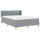 Box spring seng med hovedgærde Lysegrå 160 x 200 cm Stof