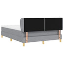 Box spring seng med hovedgærde Lysegrå 160 x 200 cm Stof