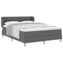 Box spring seng med hovedgærde Mørkegrå 160 x 200 cm Stof