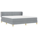 Box spring seng med hovedgærde Lysegrå 180 x 200 cm Stof