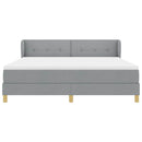 Box spring seng med hovedgærde Lysegrå 180 x 200 cm Stof