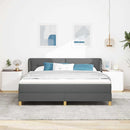 Box spring seng med hovedgærde Mørkegrå 180 x 200 cm Stof