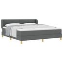 Box spring seng med hovedgærde Mørkegrå 180 x 200 cm Stof