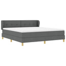 Box spring seng med hovedgærde Mørkegrå 180 x 200 cm Stof