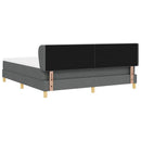 Box spring seng med hovedgærde Mørkegrå 180 x 200 cm Stof