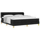 Box spring seng med hovedgærde Sort 180 x 200 cm Stof