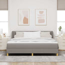 Box spring seng med hovedgærde Gråbrun 180 x 200 cm Stof