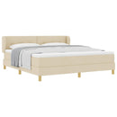 Box spring seng med hovedgærde Creme 180 x 200 cm Stof